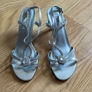 Touch Ups formal silver low heel sandal